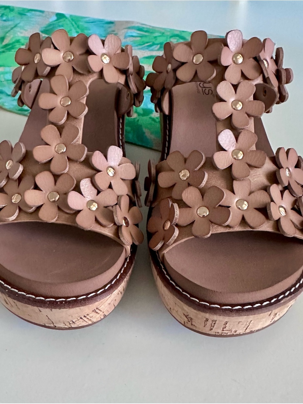 Corkys Floral Applique Wedge Sandals - leather, Never Worn! - Picture 6 of 9